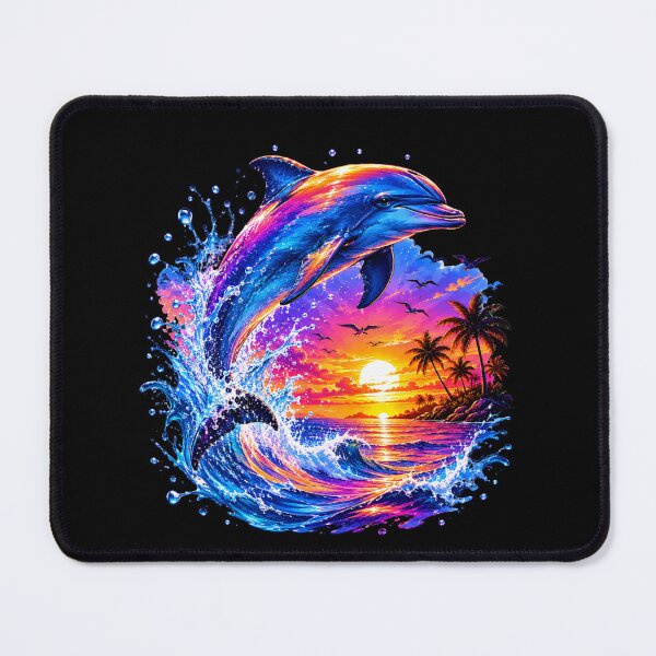 Item preview, Dolphin Sunset Ocean Tropical Coast Vacation Waves  Artwork designed and sold by MagicSD Designs.