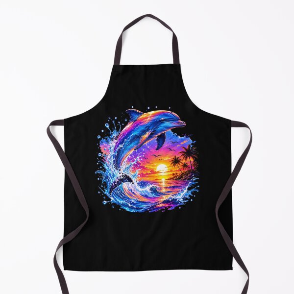 Item preview, Dolphin Sunset Ocean Tropical Coast Vacation Waves Artwork designed and sold by MagicSD Designs.