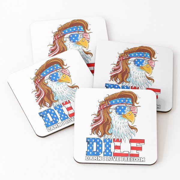 Item preview, DILF Damn I Love Freedom Eagle Funny Patriotic 4th of July T-Shirt designed and sold by RKdrawings.