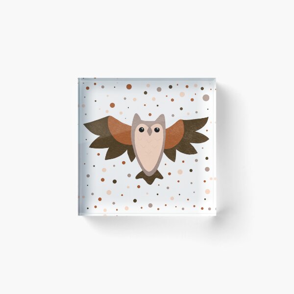 Item preview, Horned owl and dots designed and sold by Ana Gorozpe.