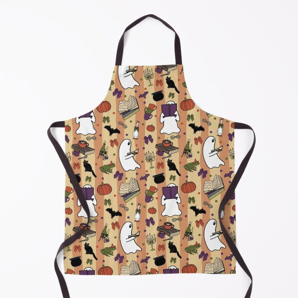 Item preview, Bookish Halloween Pattern with Ghosts Bows Pumpkins Cats and Frogs designed and sold by HaileesHollow.