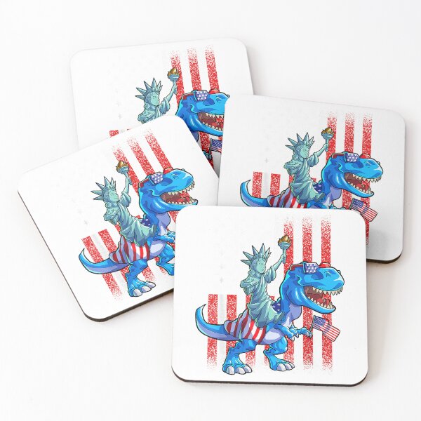 Item preview, Dino Statue of Liberty 4th of July Shirt Boys American Flag T-Shirt designed and sold by kevincuellar.