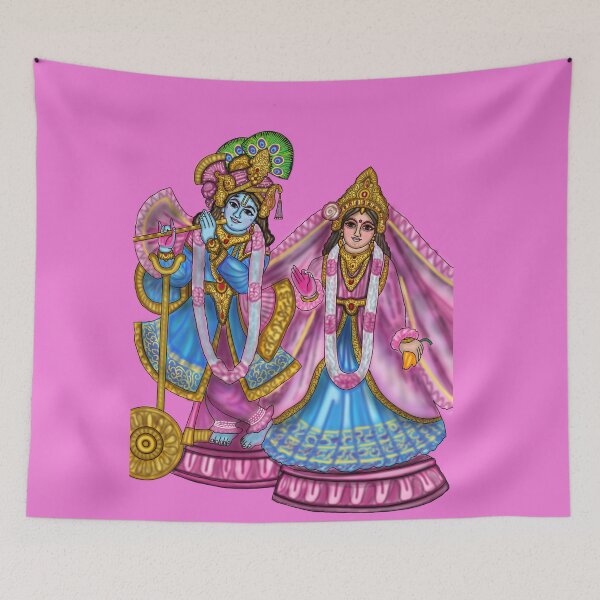 Item preview, Radha Krishna Artwork | Divine Hindu Spiritual Digital Illustration designed and sold by Harshit_Digital_Arts.