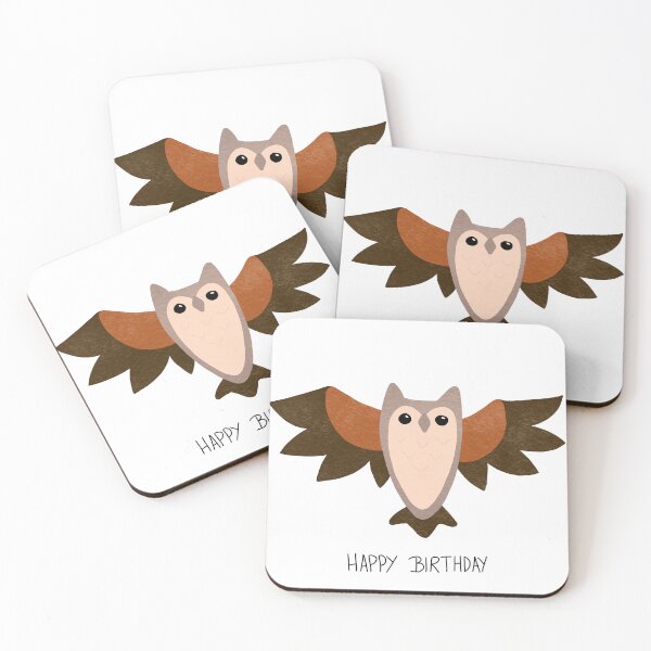 Item preview, Birthday horned owl designed and sold by Ana Gorozpe.
