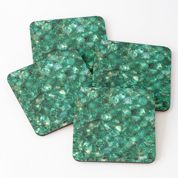 Item preview, Shiny Green Mermaid Print designed and sold by SeaStarMermaids.