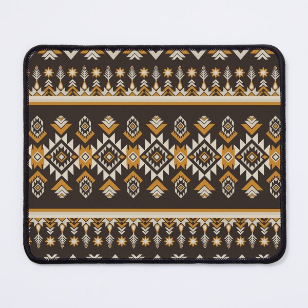 Item preview, Ethnic Aztec Geometric Seamless Pattern Black Gold Tribal Native Folk designed and sold by PSA2543.