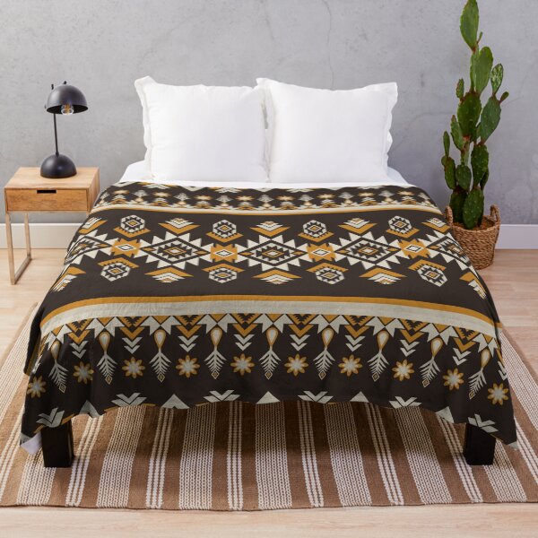Item preview, Ethnic Aztec Geometric Seamless Pattern Black Gold Tribal Native Folk designed and sold by PSA2543.