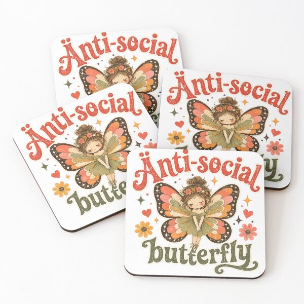 Item preview, Anti-social Butterfly designed and sold by TiredMamaArt.
