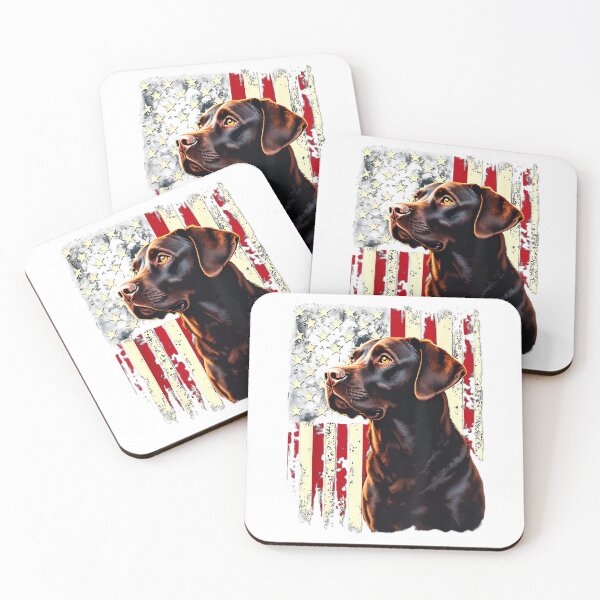 Item preview, 4th July American Flag Patriotic Chocolate Labrador Lover T-Shirt designed and sold by SavsMerch.