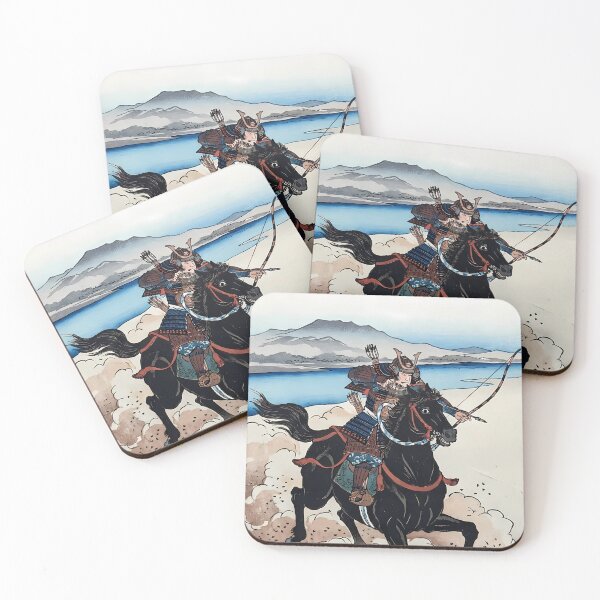 Item preview, Samurai Warrior on Galloping Black Horse - Traditional Ukiyo-e Art designed and sold by TokyoUkiyoHouse.