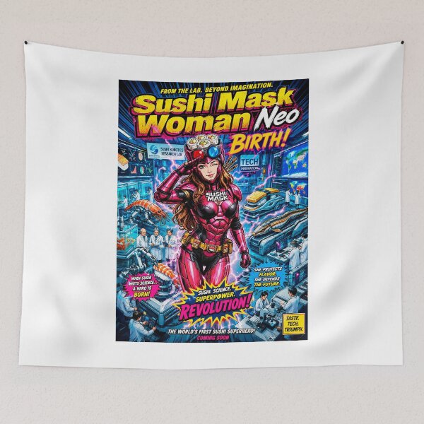 Item preview, SUSHI MASK WOMAN NEO: Count on me for a big success! designed and sold by Surreal Characters & Cute Pups.