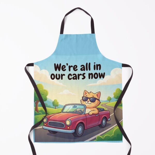 Item preview, Cool Cat Convertible Road Trip — We're All In Our Cars Now designed and sold by Yasmine Mohammed.