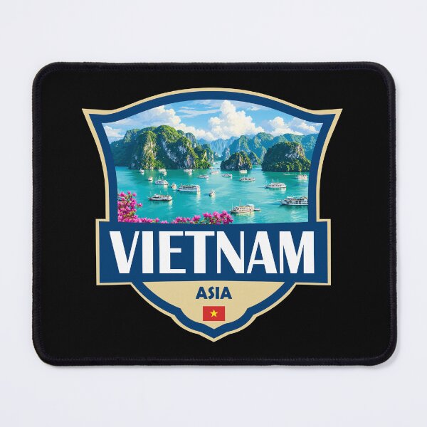 Item preview, Vietnam Illustration Retro Badge designed and sold by KrisSidDesigns.