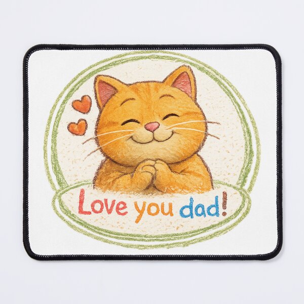 Item preview, Love You Dad - Cute Orange Cat Colored Pencil Art designed and sold by Arbacus.