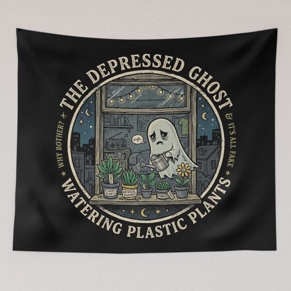 Item preview, Depressed Ghost Watering Plastic Plants designed and sold by Dream Capsules.