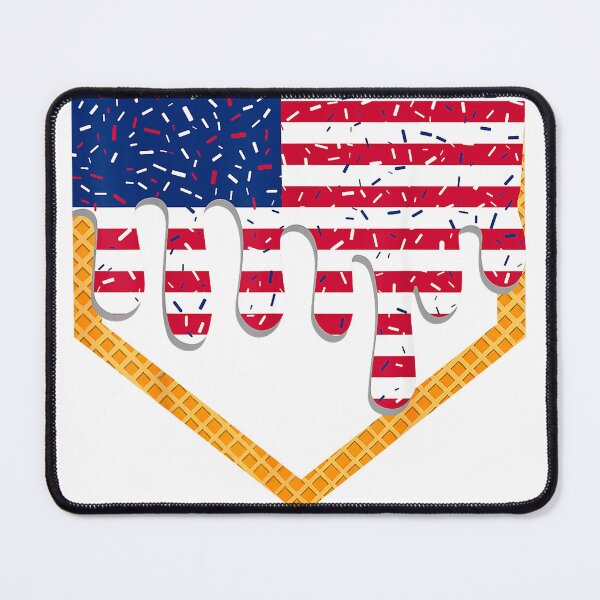 Item preview, 4th of July Baseball Drip Ice Cream Patriotic American Flag T-Shirt designed and sold by Voila-creative.