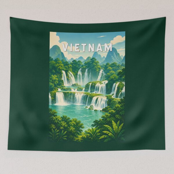Item preview, Vietnam Illustration Travel Art Vintage designed and sold by KrisSidDesigns.