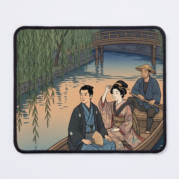 Item preview, Romantic Evening Boat Ride in Old Japan - Traditional Ukiyo-e Art designed and sold by TokyoUkiyoHouse.