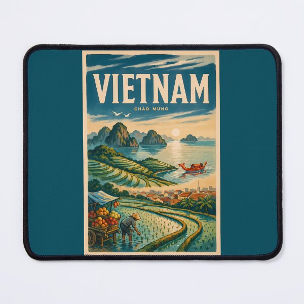Item preview, Vietnam Culture Illustration Travel Art Vintage designed and sold by KrisSidDesigns.