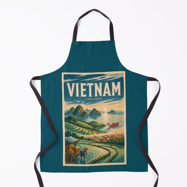 Item preview, Vietnam Culture Illustration Travel Art Vintage designed and sold by KrisSidDesigns.