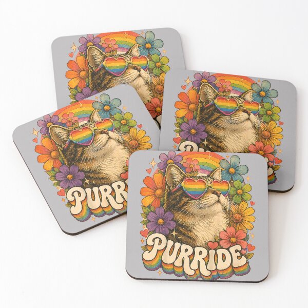 Item preview, Funny Gay Pride Purride Cat LGBTQ Floral Rainbow Pride Month designed and sold by GreggRoss.