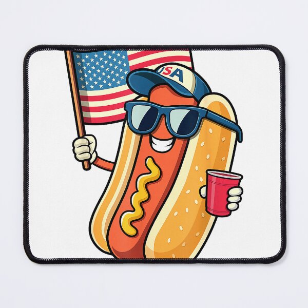 Item preview, 4th of July Hotdog Funny Fourth of July Patriotic USA Flag T-Shirt designed and sold by SavsMerch.