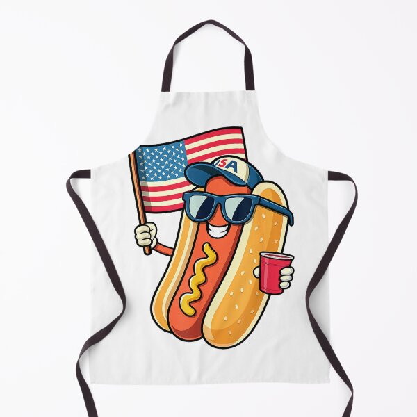 Item preview, 4th of July Hotdog Funny Fourth of July Patriotic USA Flag T-Shirt designed and sold by SavsMerch.