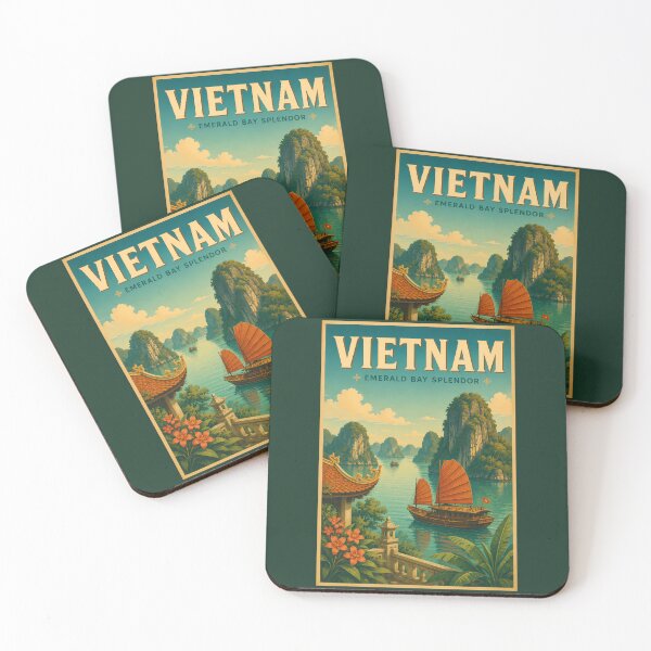 Item preview, Vietnam Ha Long Bay Illustration Travel Art Vintage designed and sold by KrisSidDesigns.