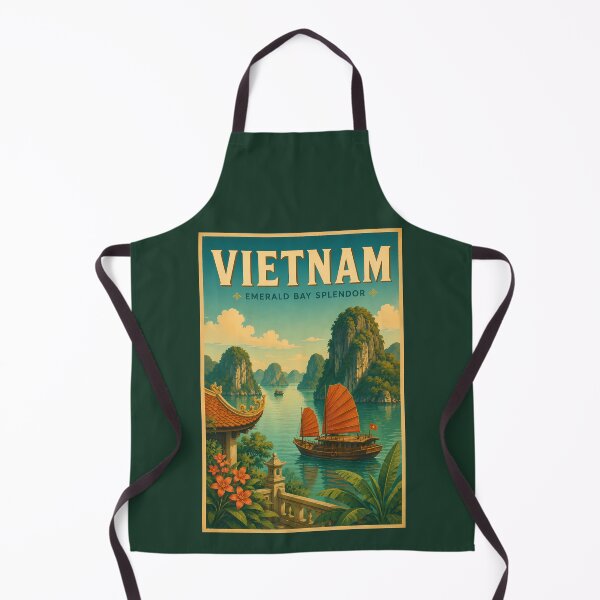 Item preview, Vietnam Ha Long Bay Illustration Travel Art Vintage designed and sold by KrisSidDesigns.