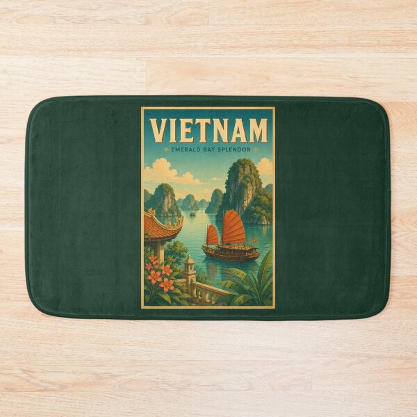 Item preview, Vietnam Ha Long Bay Illustration Travel Art Vintage designed and sold by KrisSidDesigns.