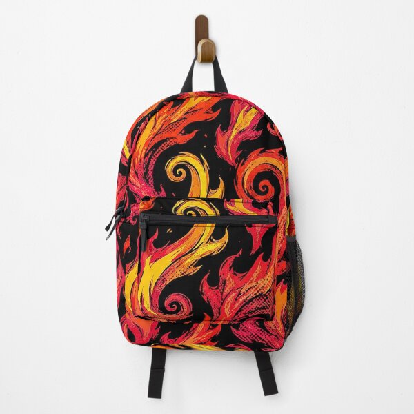 Item preview, Swirly Pop Art Flames Fire Pattern on Black designed and sold by BeJolley.