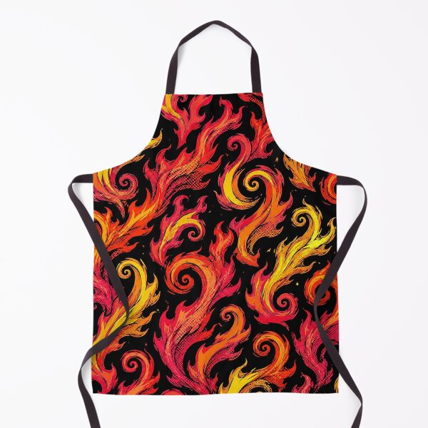 Item preview, Swirly Pop Art Flames Fire Pattern on Black designed and sold by BeJolley.