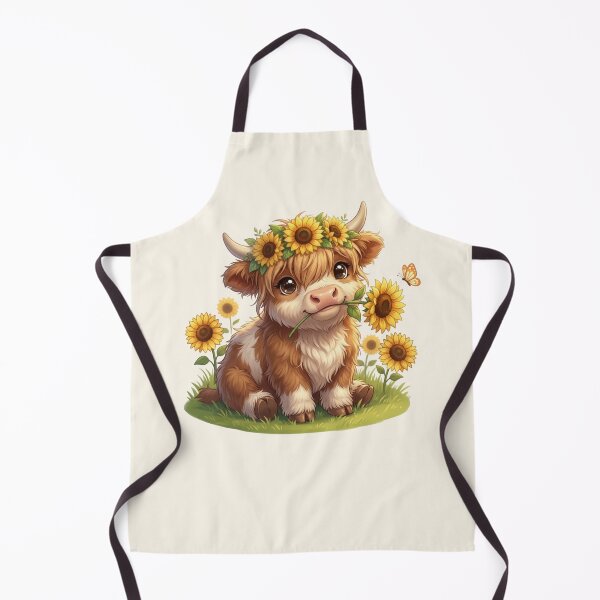 Item preview, Moo In Bloom Sunflower Crown Highland Cow Calf designed and sold by HumTumMe.