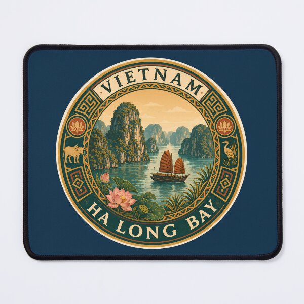 Item preview, Vietnam Illustration Travel Art Badge designed and sold by KrisSidDesigns.