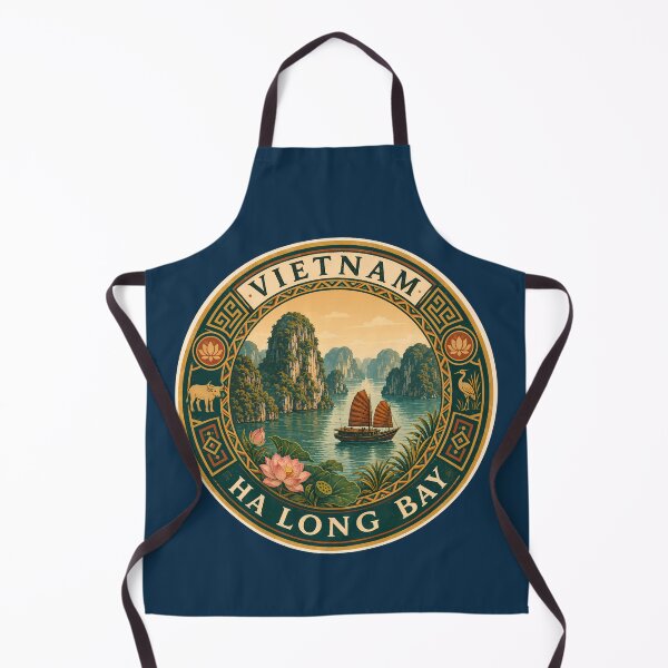 Item preview, Vietnam Illustration Travel Art Badge designed and sold by KrisSidDesigns.