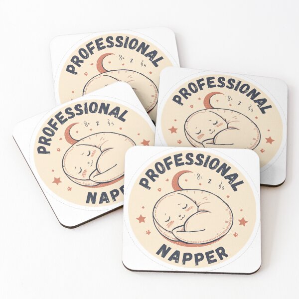 Item preview, Professional Napper - Funny Vintage Badge Sticker for Nap Lovers designed and sold by RedRubyBubble.