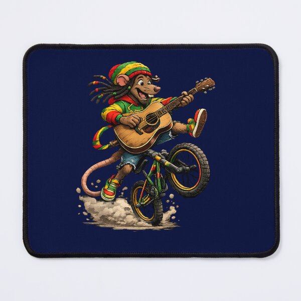 Item preview, Rasta Mouse Playing Guitar on BMX Bike designed and sold by digitalbob60.