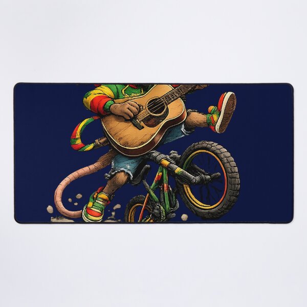 Item preview, Rasta Mouse Playing Guitar on BMX Bike designed and sold by digitalbob60.