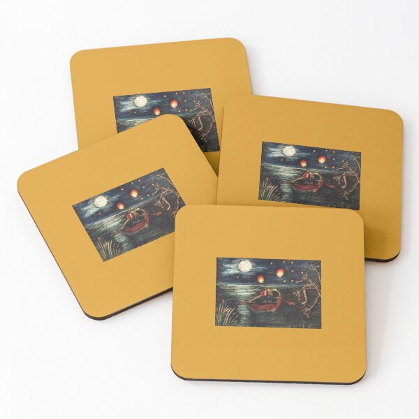 Item preview, A Romantic Night Watching Chinese Lanterns Done In PolyChromos Pencils designed and sold by Whispering Grace Studio.