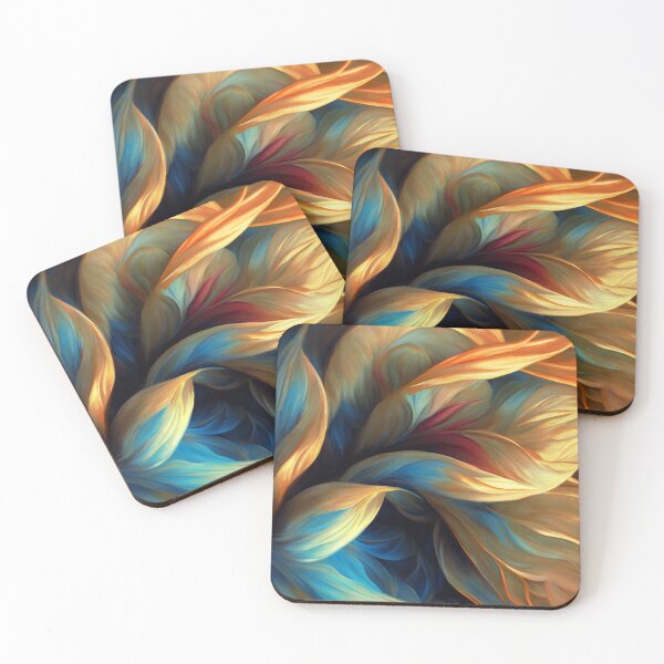 Item preview, Blue And Yellow Golden Floral Volute Abstract Swirls  designed and sold by DEC02.