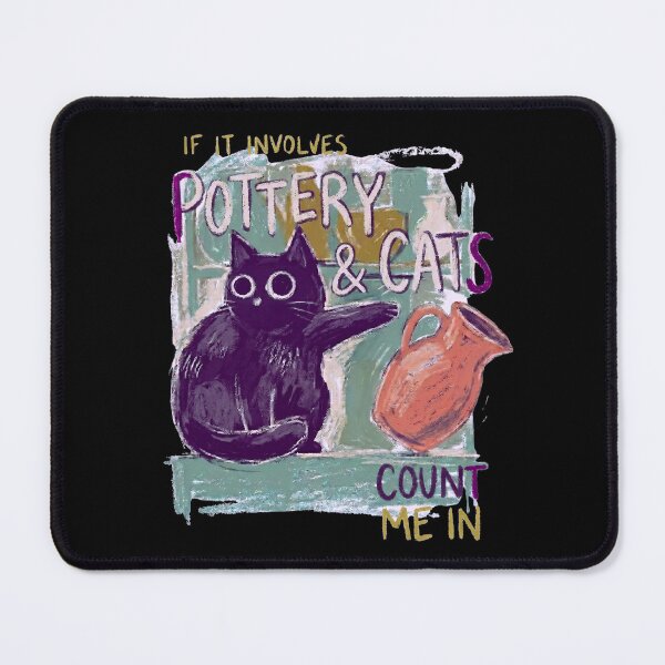 Item preview, Pottery and Cats Painted Cat Pushing Pot designed and sold by Teequeque.