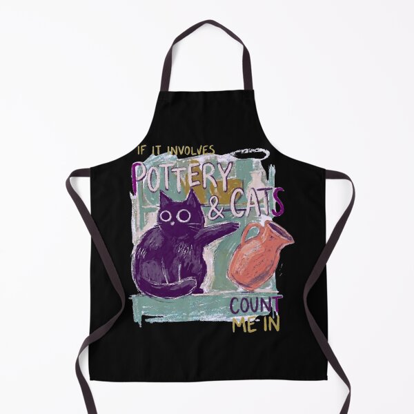 Item preview, Pottery and Cats Painted Cat Pushing Pot designed and sold by Teequeque.