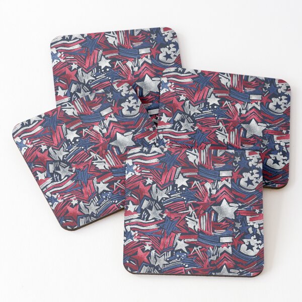 Item preview, Stars and Stripe Metallic Marker Doodle designed and sold by LibertyForge-Co.