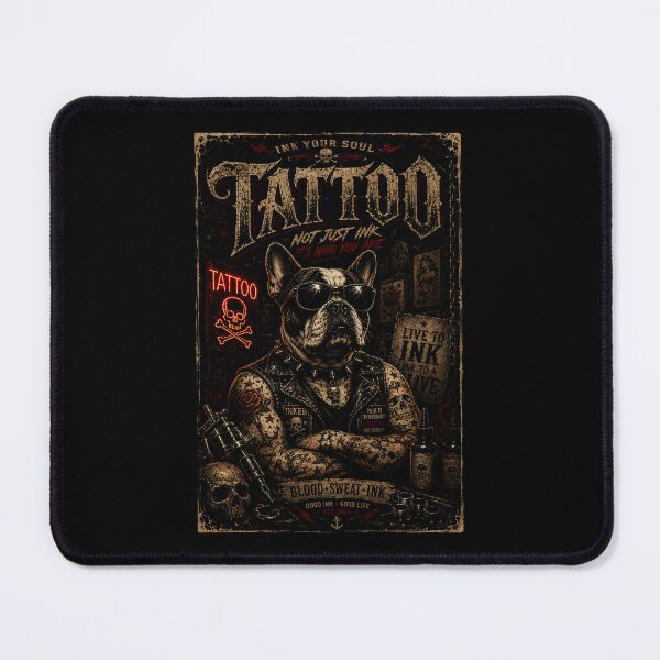 Item preview, Vintage Tattoo Bulldog Biker Art With Gothic Ink Culture designed and sold by Modaozushi216.