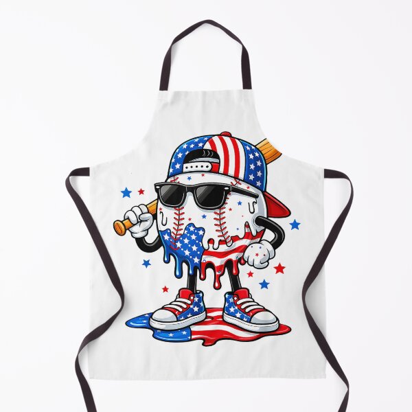 Item preview, Baseball Drip Ice Cream Boys 4th of July American USA Flag T-Shirt designed and sold by Ascendly.