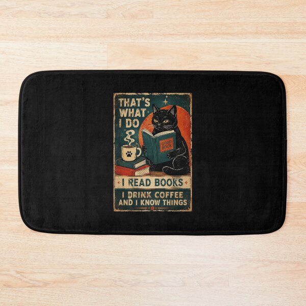 Item preview, Black Cat Reading Books and Coffee Vintage Literary designed and sold by eliramaison.
