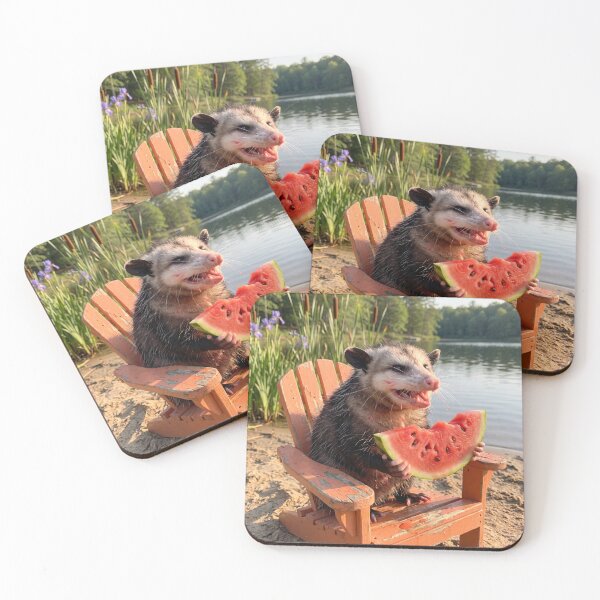 Item preview, Virginia Possum Enjoys a Slice of Watermelon designed and sold by Tridentulus.