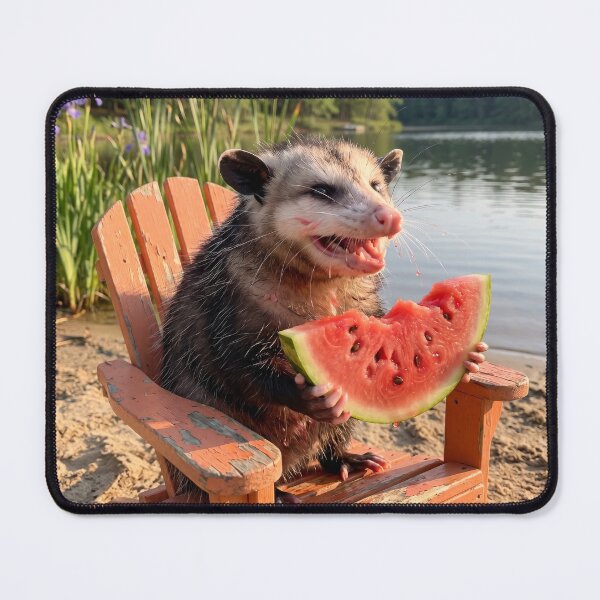 Item preview, Virginia Possum Enjoys a Slice of Watermelon designed and sold by Tridentulus.