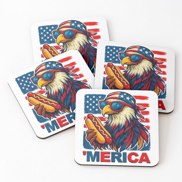 Item preview, Funny Merica Eagle Hotdog USA Flag 4th of July Patriotic Men T-Shirt designed and sold by gidget-gadget.