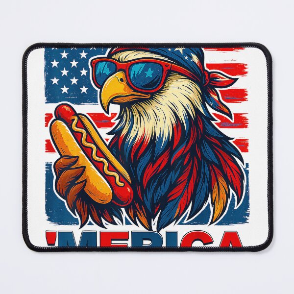 Item preview, Funny Merica Eagle Hotdog USA Flag 4th of July Patriotic Men T-Shirt designed and sold by gidget-gadget.